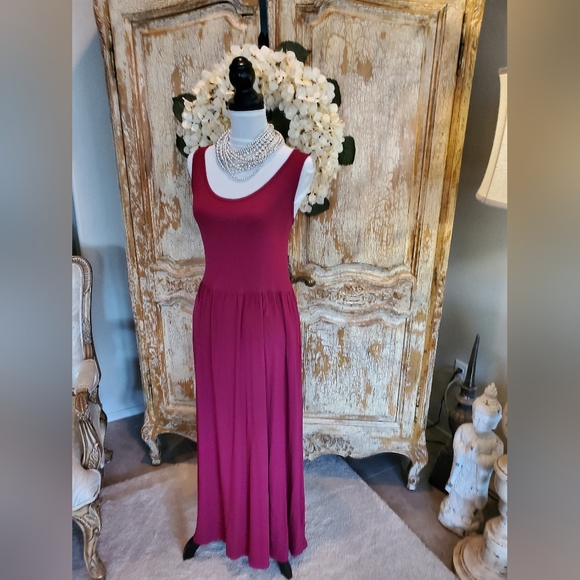 New Ava &Viv Rasberry Plum sleeveless Maxi 1X - Picture 5 of 13